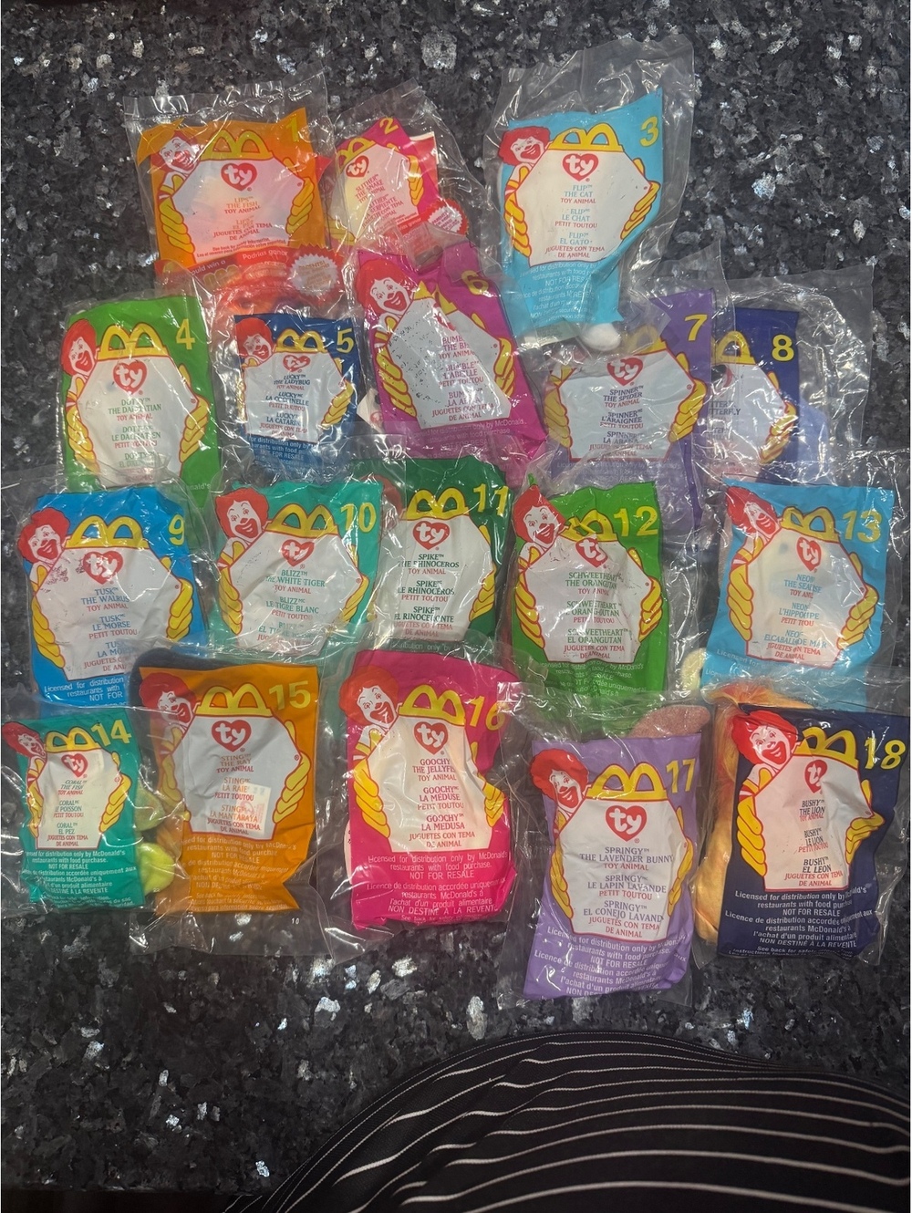 2000 McDonald's Beanie Babies complete 18 piece set new in bags